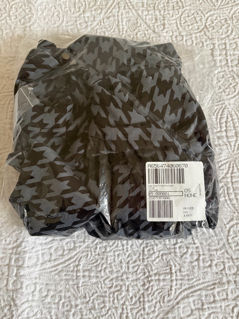 NWT Susan Graver Printed Microfleece Pullover Grey size XL - Picture 9 of 9